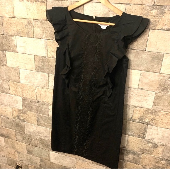 LBD Kenzie  Flutter Sleeve Ruffle Dress SZ6 - Picture 2 of 8